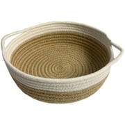 Cotton Rope Baskets Hand Woven Storage Basket Fabric Tray Bowl Round Open Dish For Fruits Jewelry Keys Sewing Kits
